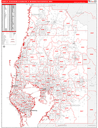 Tampa-St Petersburg-Clearwater Metro Area Wall Map Red Line Style 2026